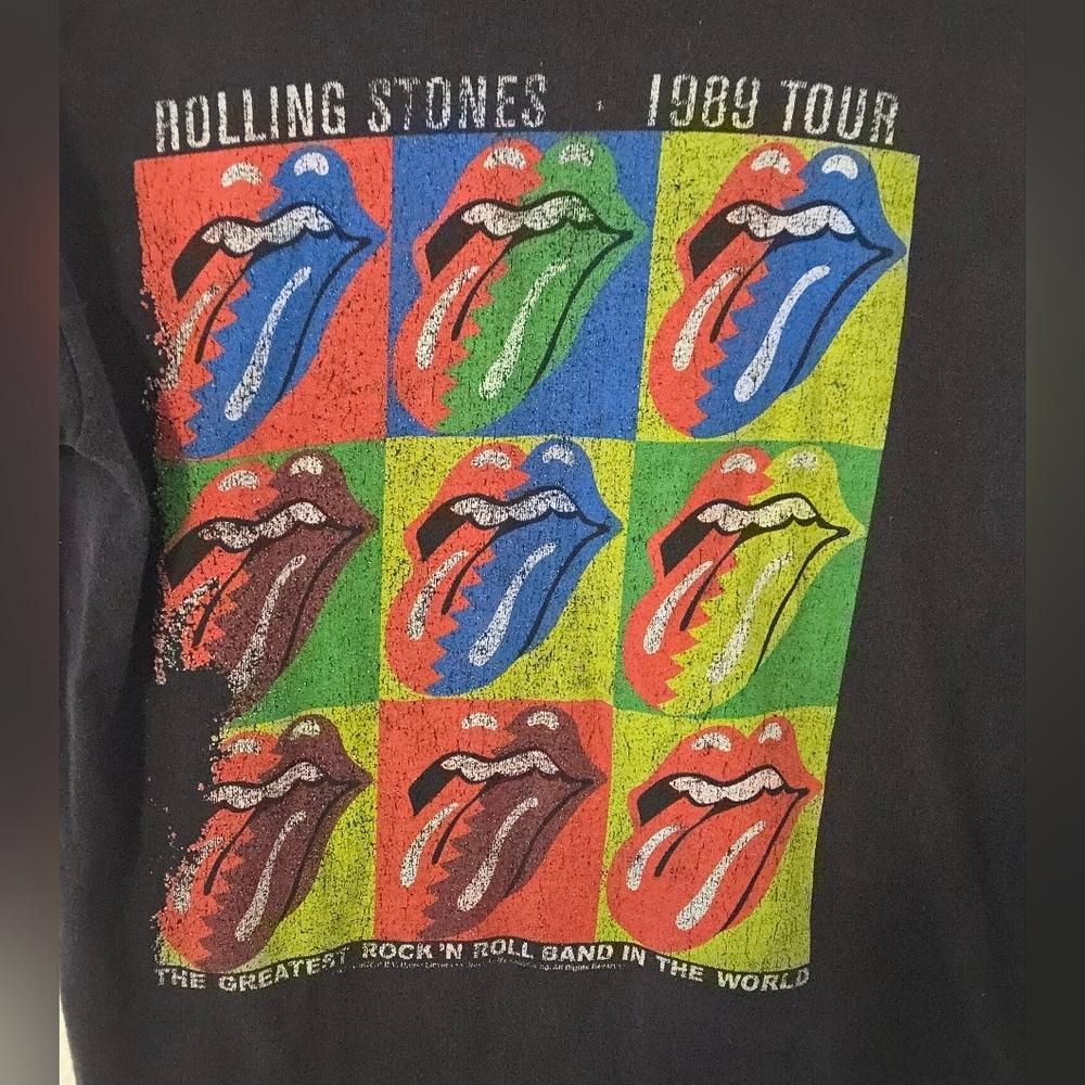 Rolling Stones Rock N Roll Band Tour T Shirt Mens Medium Delta Pro Weight Faded - Picture 4 of 8